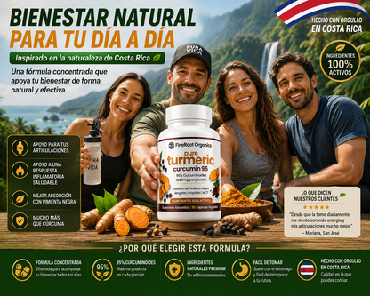 🔥 Pure Turmeric Curcumin 95% – 1000 mg | Apoyo Articular y Bienestar Diario